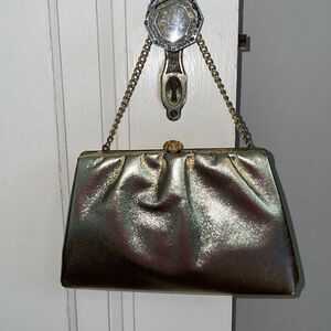 Vtg 60s gold evening bag‎